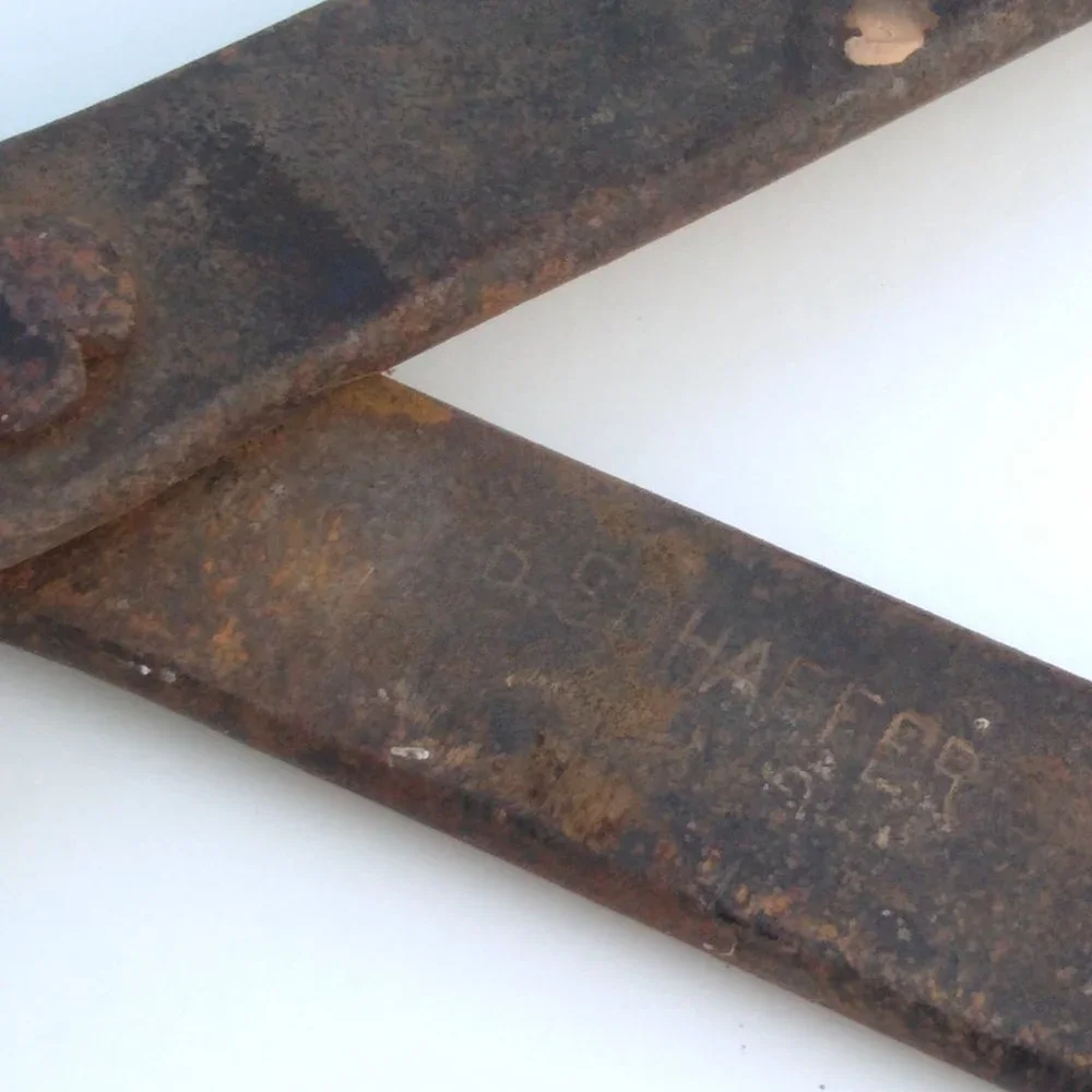 T. B. Schaffer Ice Block Tongs Decor Item Antique Icehouse Primitive Tool